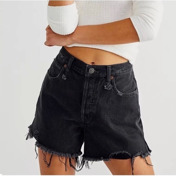 Free People Black Makai Cut Off Shorts - Picture 1 of 5